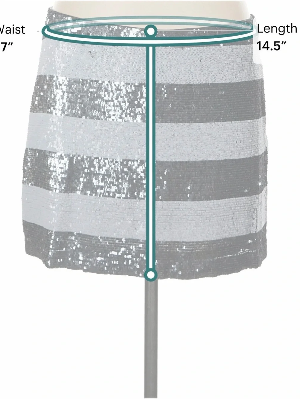 Haute Hippie Black and Silver Sequin Striped Mini Skirt